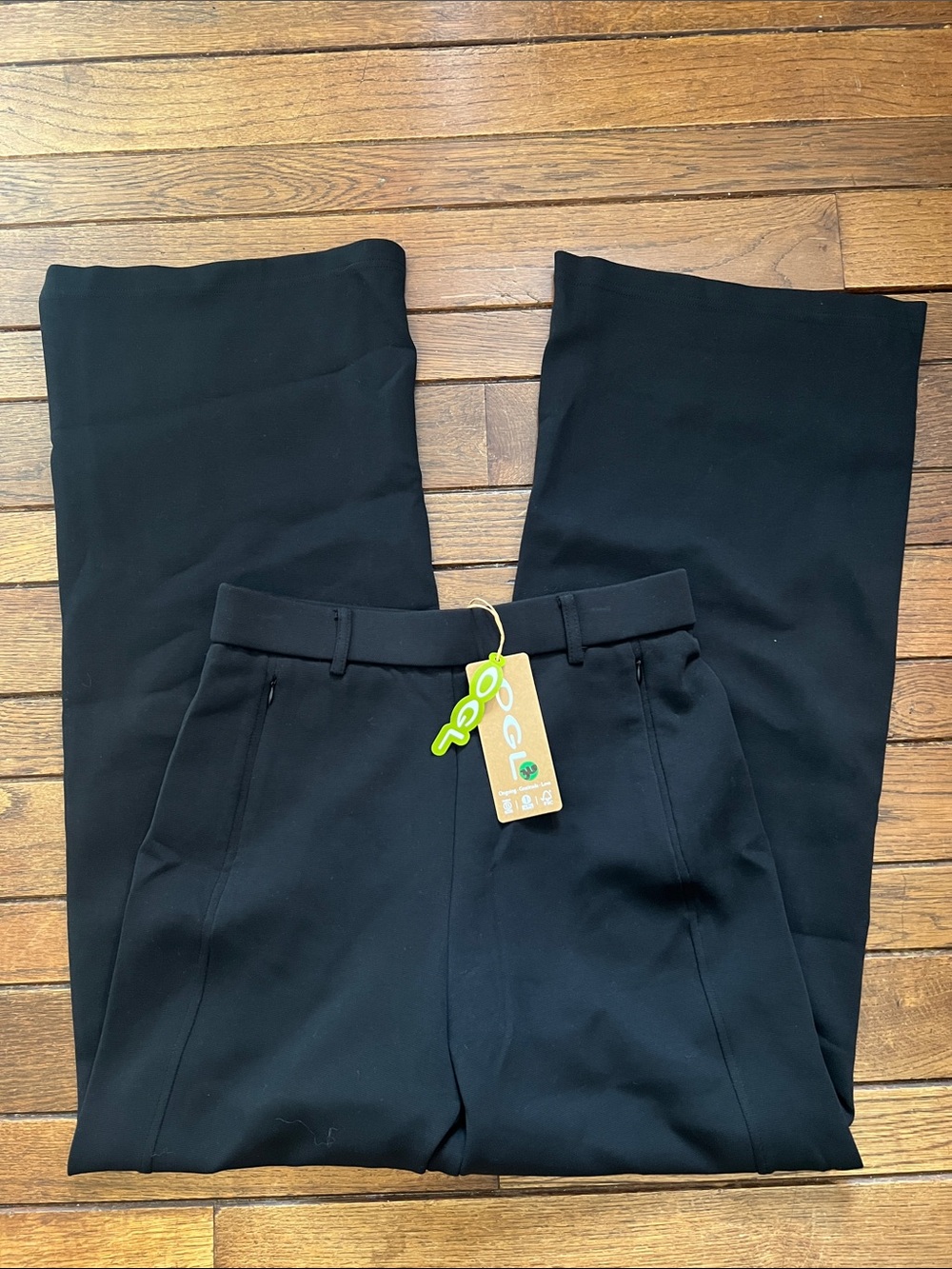 OGL Black Cotton Blend Stretch Slimming High Rise Wide Leg Pants Size Small NWT